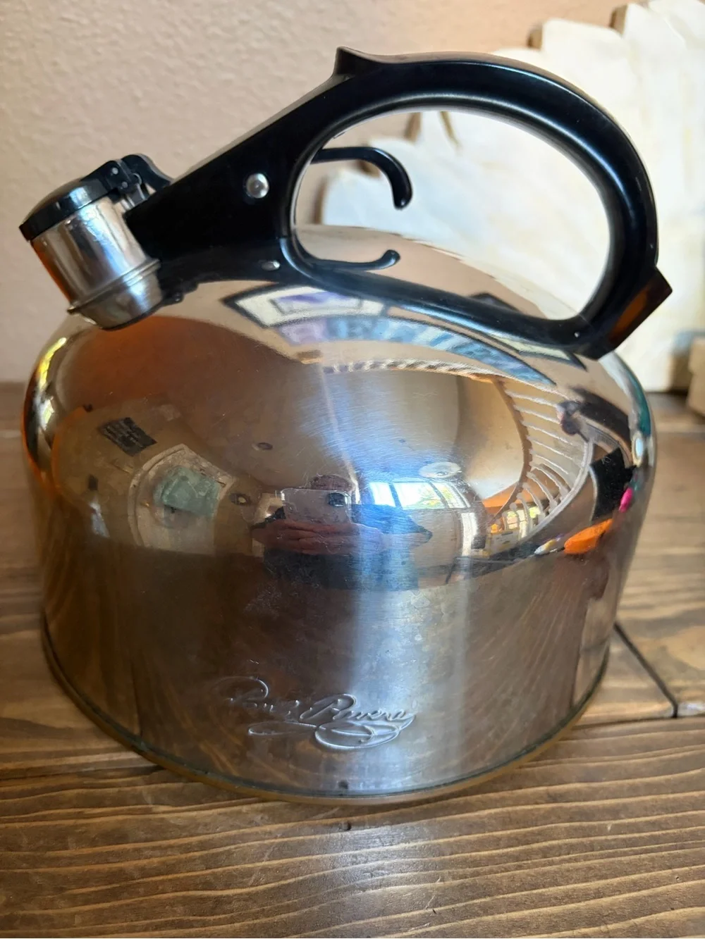 Vintage Revere Ware Metal Whistle Blowing Tea Pot made in Korea